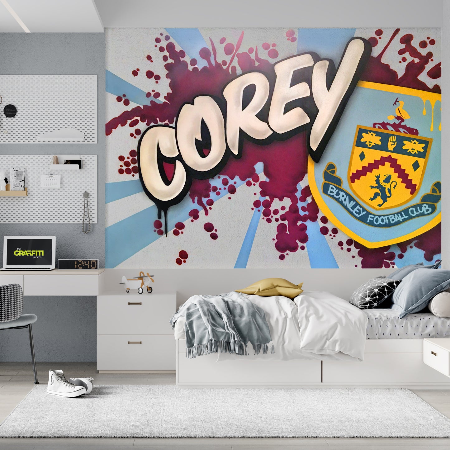 Football Bedroom Graffiti Mural